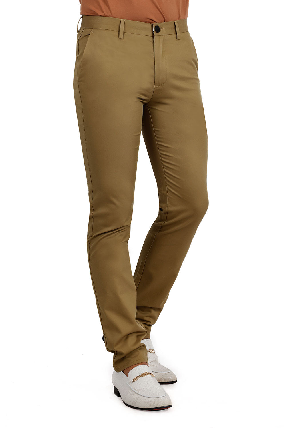 BARABAS Men's Solid Basic Color Casual Dress Pants B2062 Camel