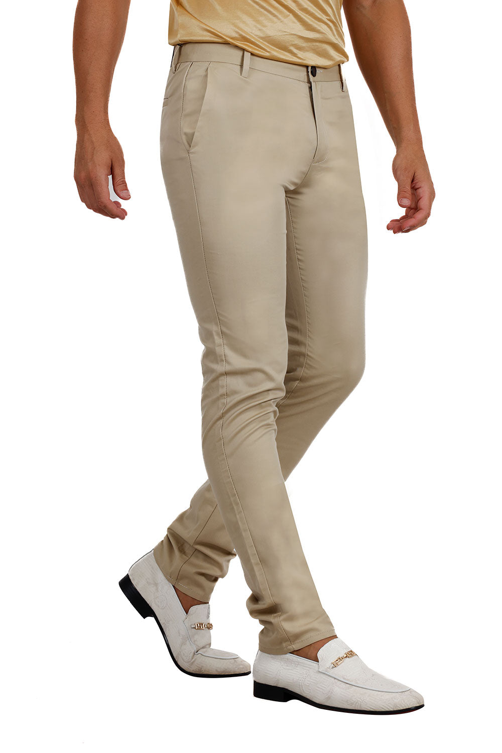 BARABAS Men's Solid Basic Color Casual Dress Pants B2062 Sand