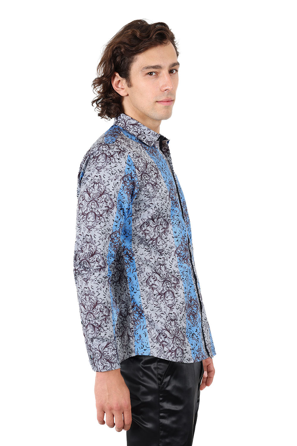 Imperial Shop Online Mandarin-collar shirt with multi-coloured buttons  Official website