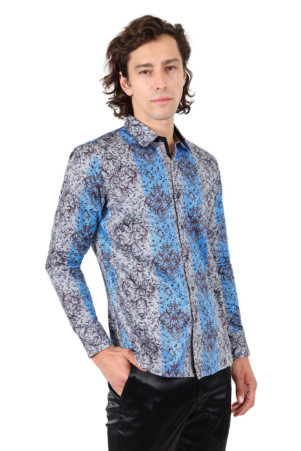 BARABAS Men El Chapo Blue shirt fantasy 2680