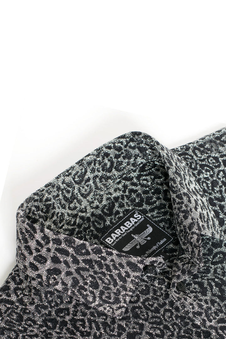 BARABAS men Leopard Printed and textured button down shirts B307