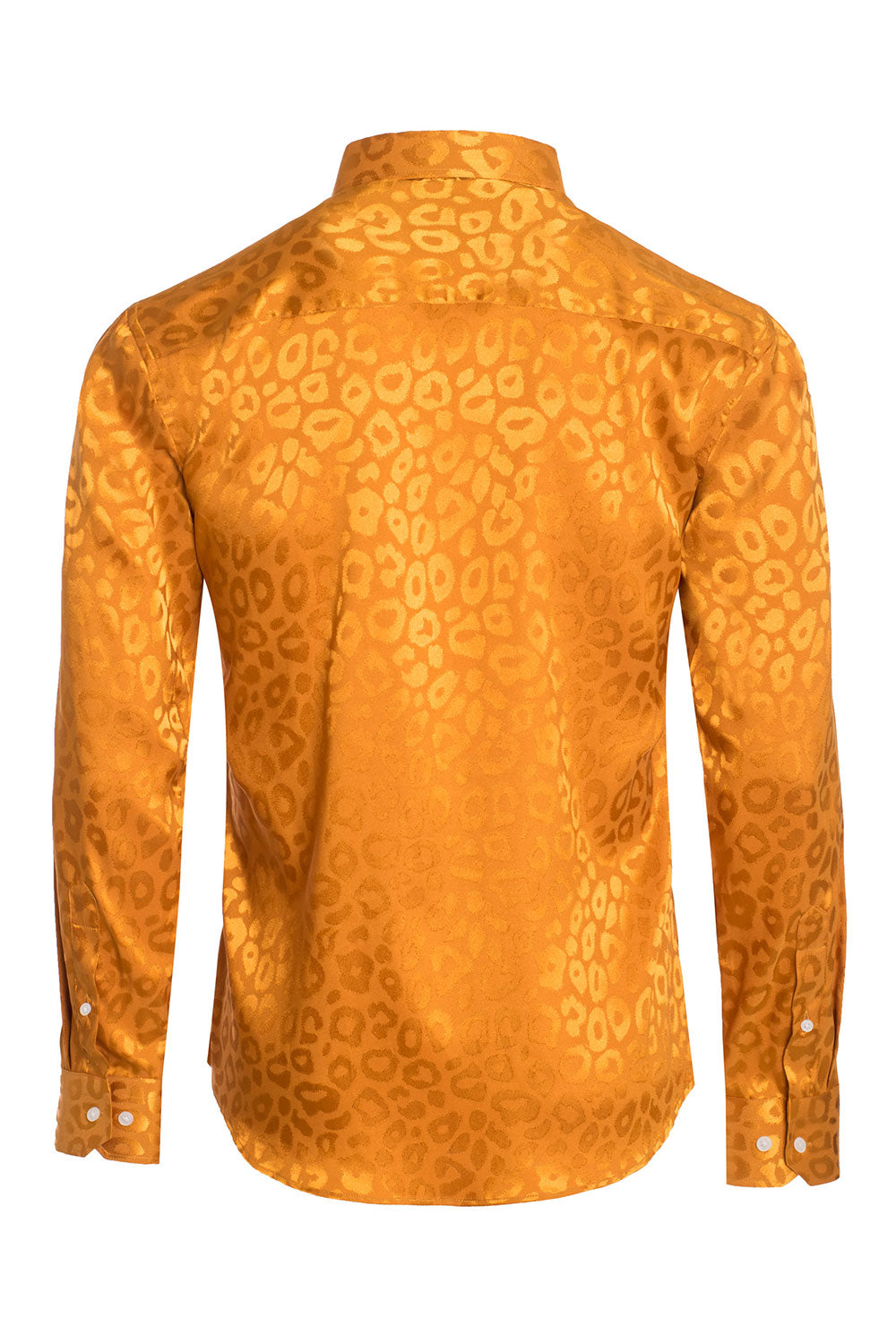 BARABAS Men textured leopard design pattern button down Shirts B310