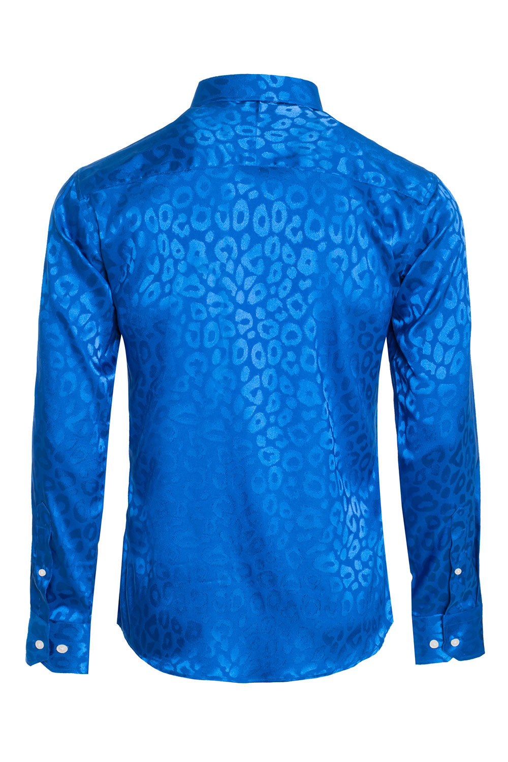 BARABAS Men textured leopard design pattern button down Shirts B310