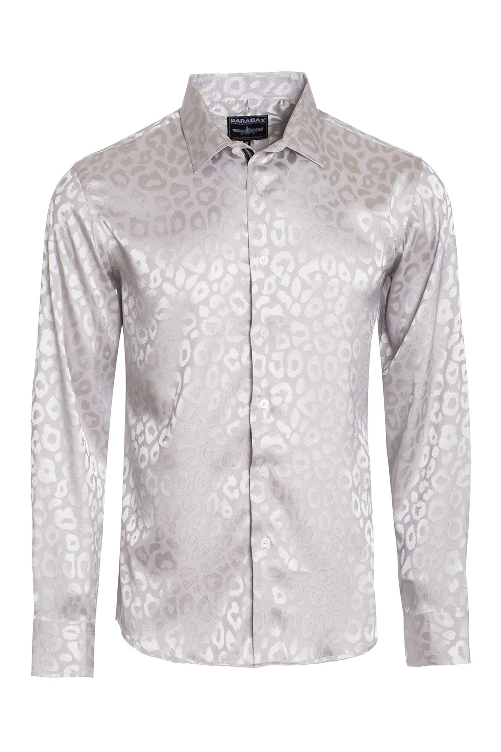 BARABAS Men textured leopard design pattern button down Shirts B310