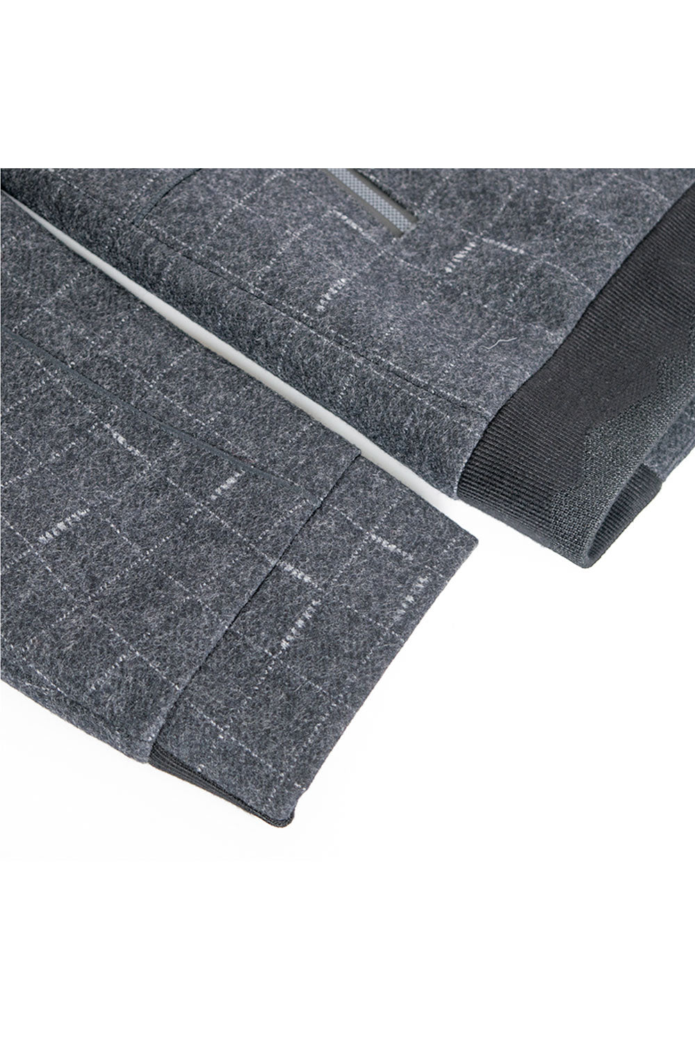Barabas men black grey checkered wool Sherpa-Lined liner jacket BH56