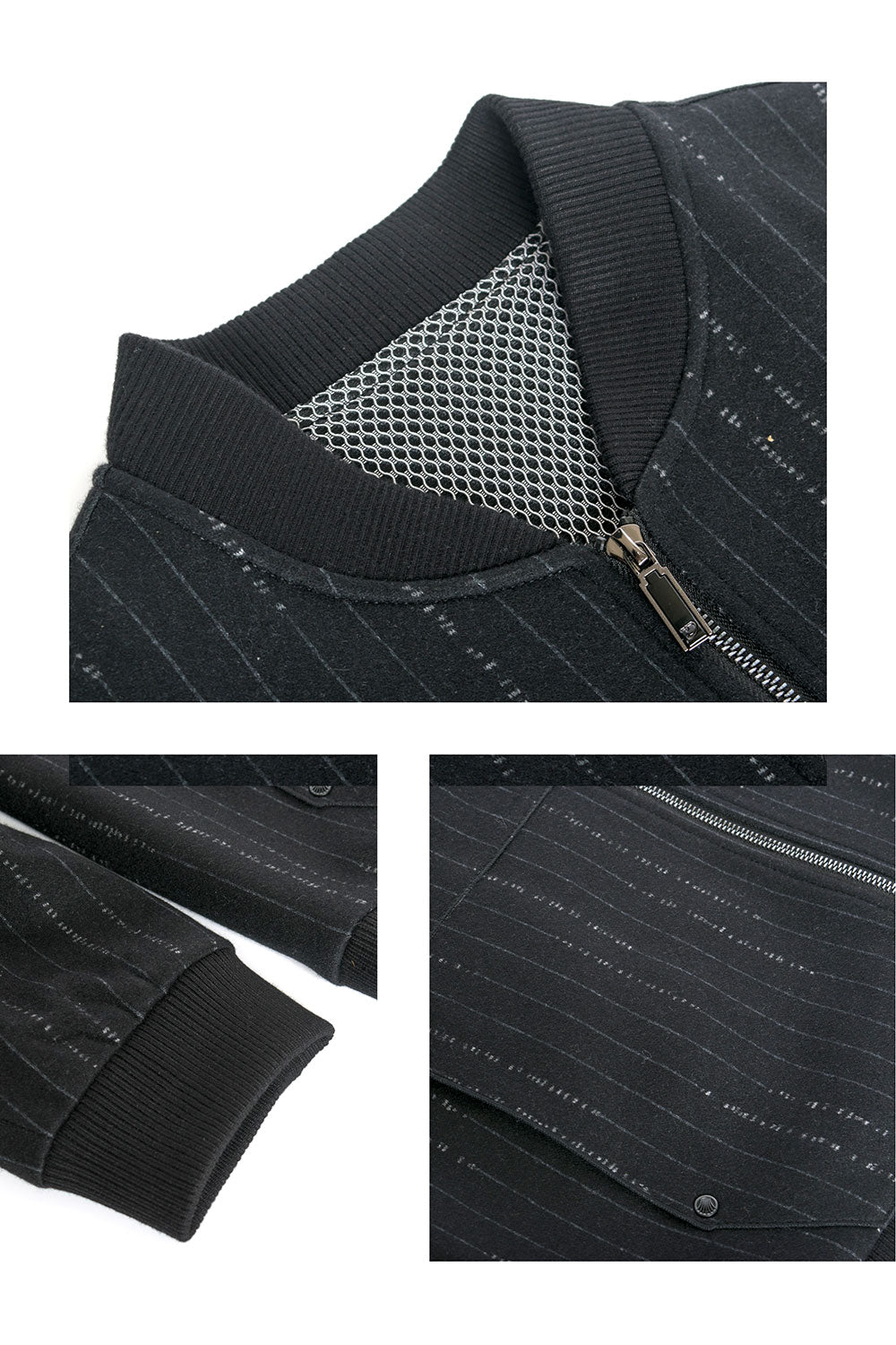 Barabas Men Coat Black grey knit collar liner jacket BH60 