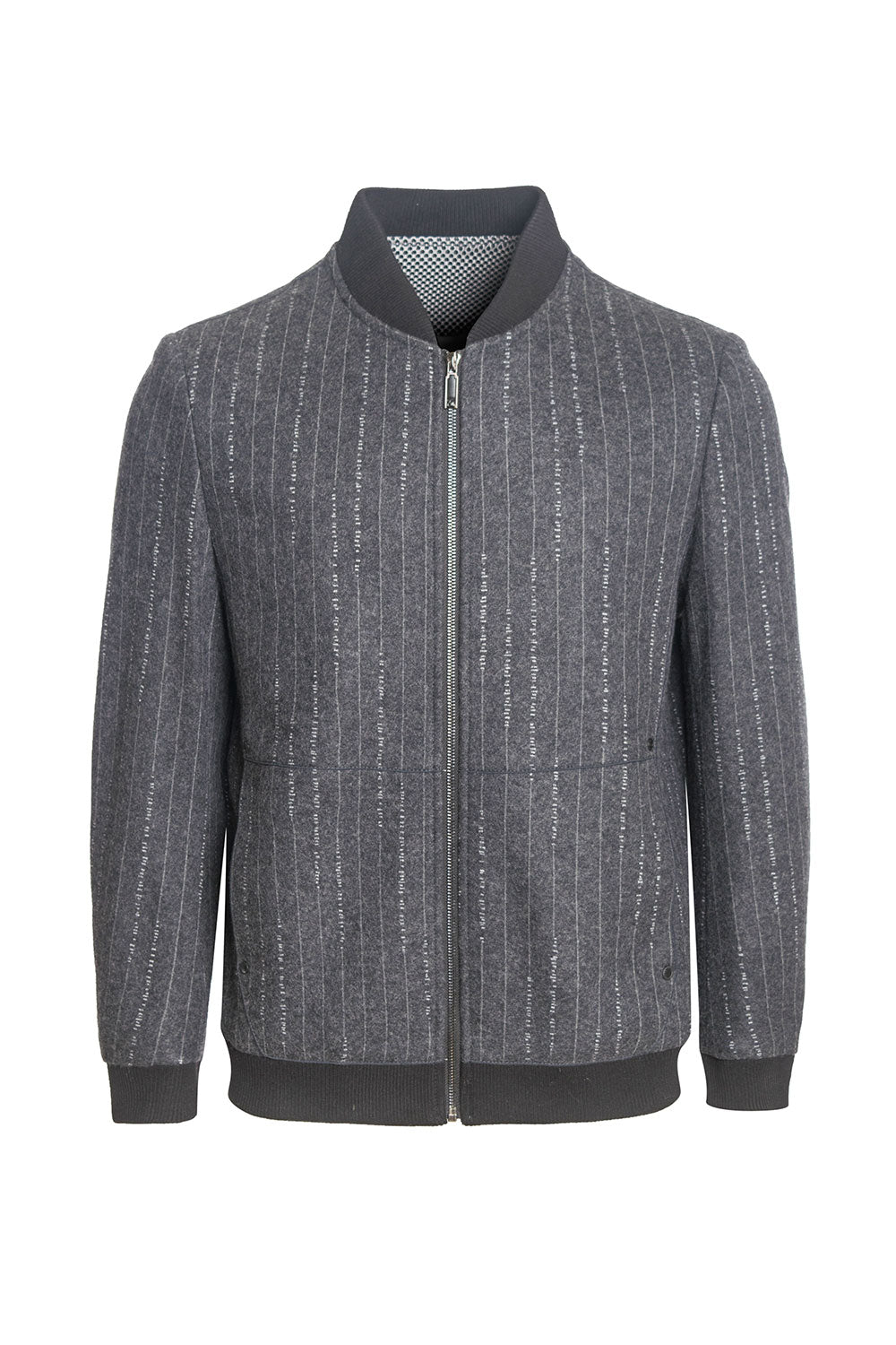 Barabas Men Coat Black grey knit collar striped liner jacket BH60