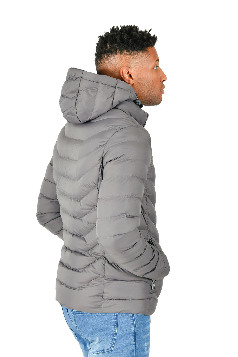 BARABAS Men's Zipper Closure Windproof Waterproof Jacket BH73 Gray