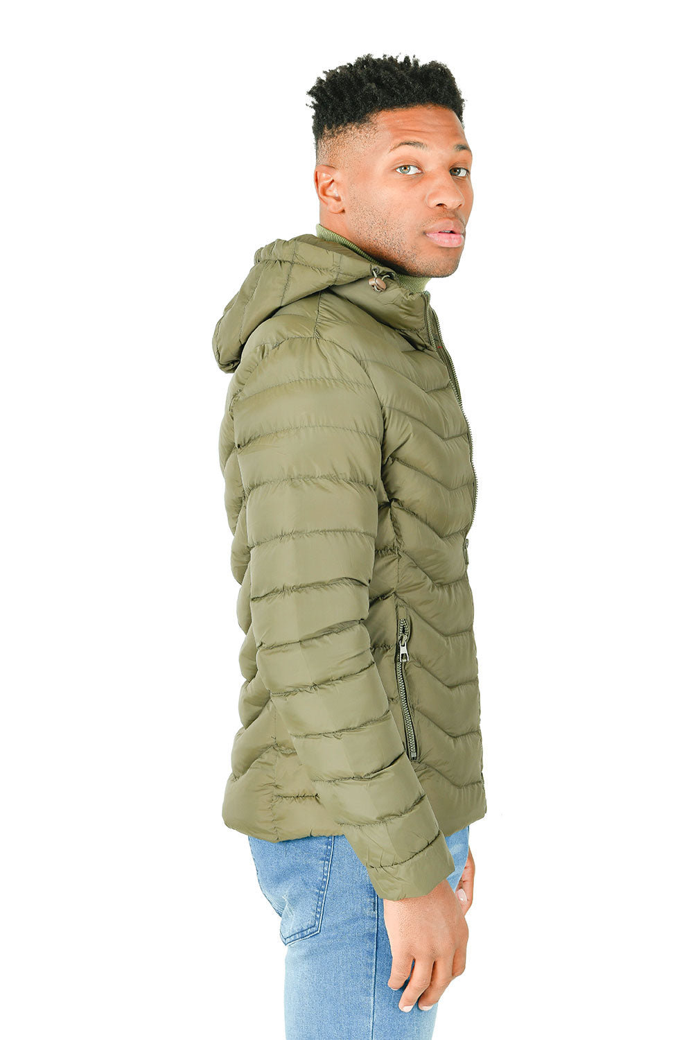 BARABAS Men's Zipper Closure Windproof Waterproof Jacket BH73 Olive