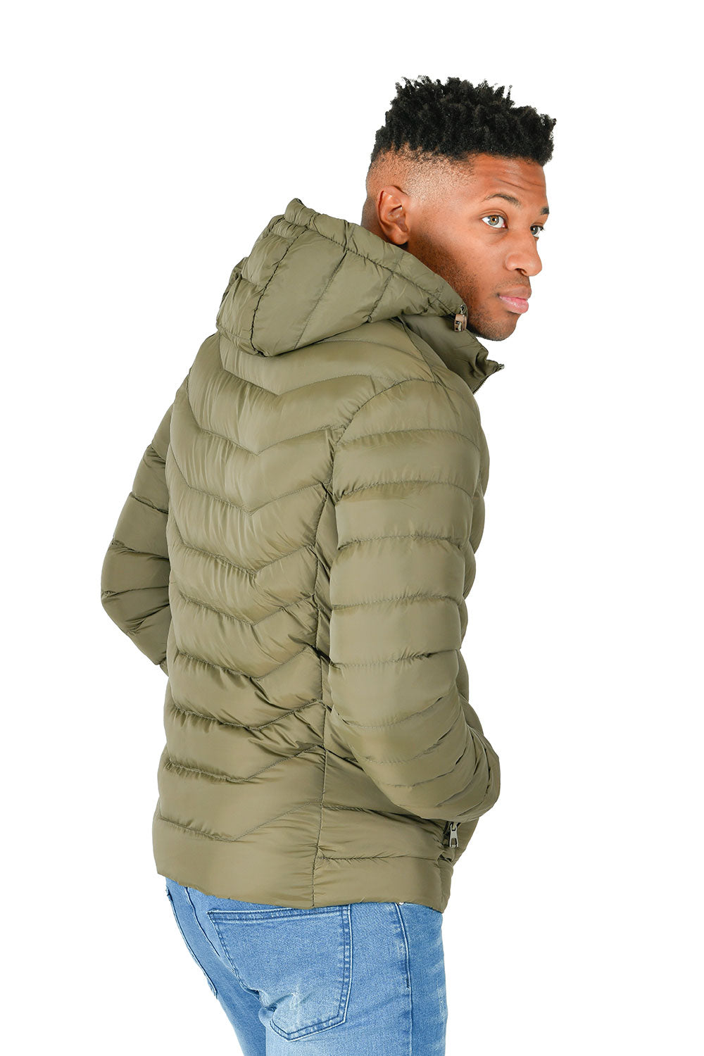 BARABAS Men's Zipper Closure Windproof Waterproof Jacket BH73 Olive