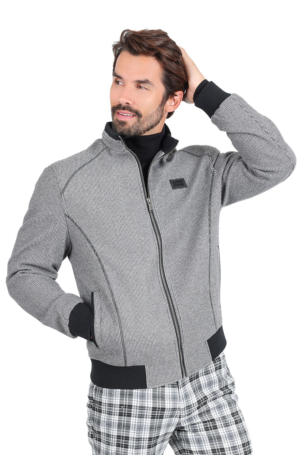 Barabas Men's Zipper Closure Classic Winter Bomber Jacket BH78 Grey