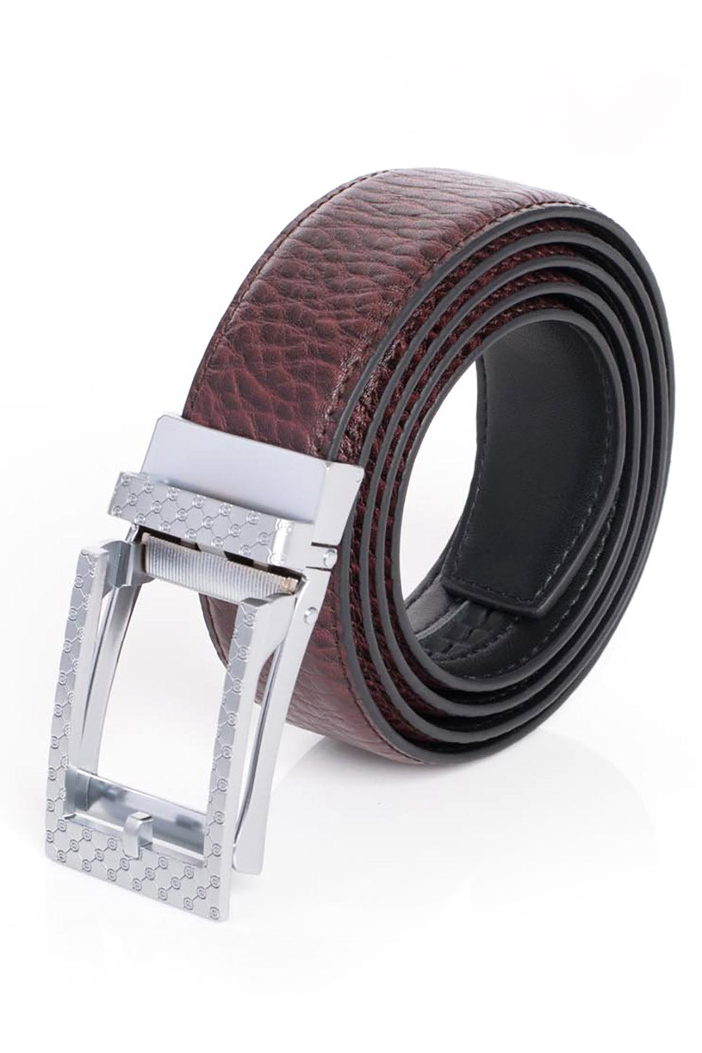 Barabas Men's Classic Buckle Solid Crocodile Snake Leather Belt BK28