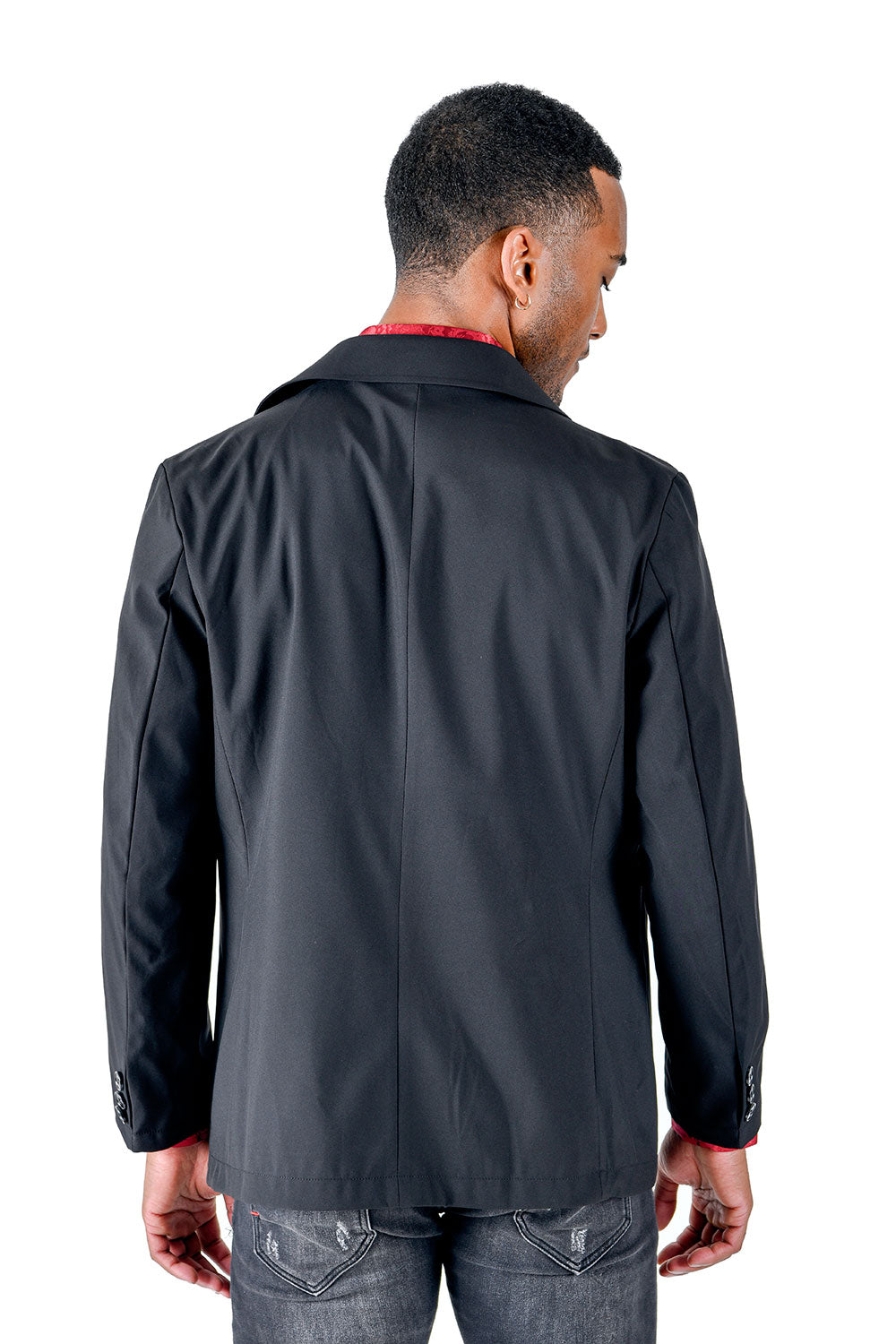 BARABAS Men's Solid Color Light Weight Jacket BH72 Black