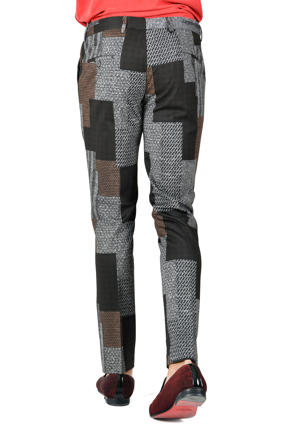 BARABAS men's checkered plaid multi color chino dress pants CP143