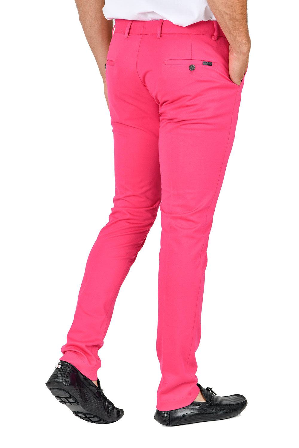 Barabas Men's Solid Color Basic Essential Chino Dress Pants CP4007 Fuchsia