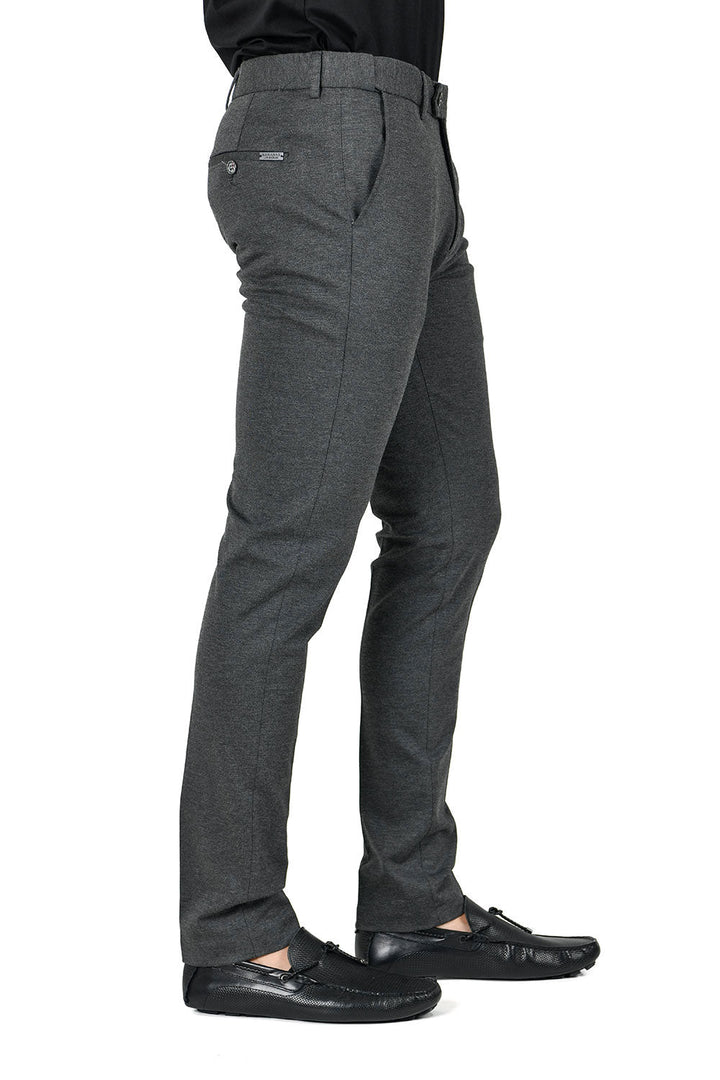 Barabas Men's Solid Color Essential Chino Dress Stretch Pants CP4007 Lead Grey