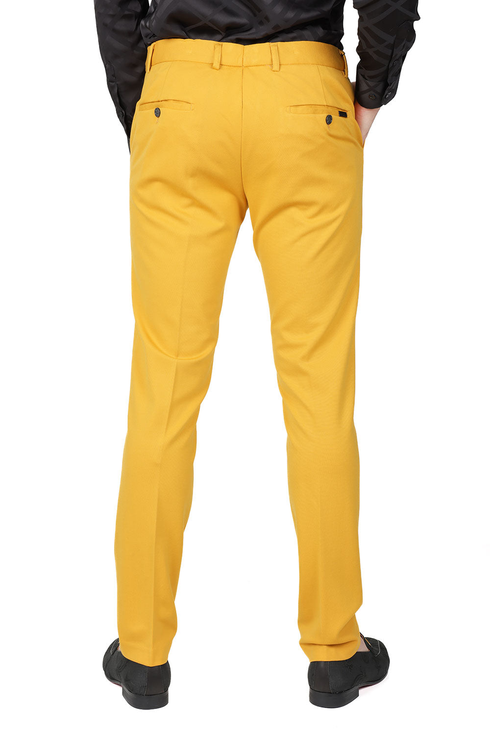 Barabas Men's Solid Color Essential Chino Dress Stretch Pants CP4007 Mustard