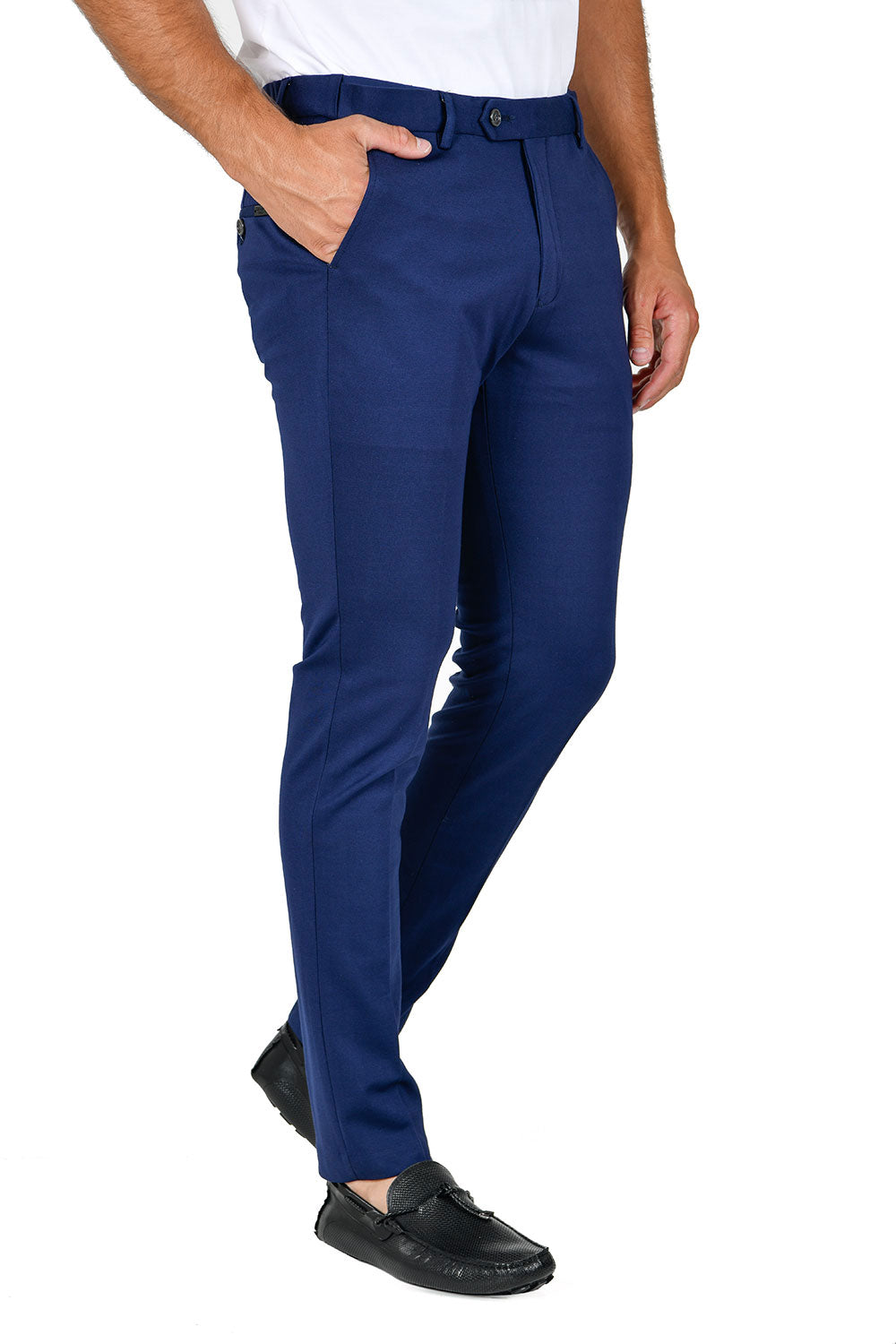 Barabas Men's Solid Color Basic Essential Chino Dress Pants CP4007 Navy
