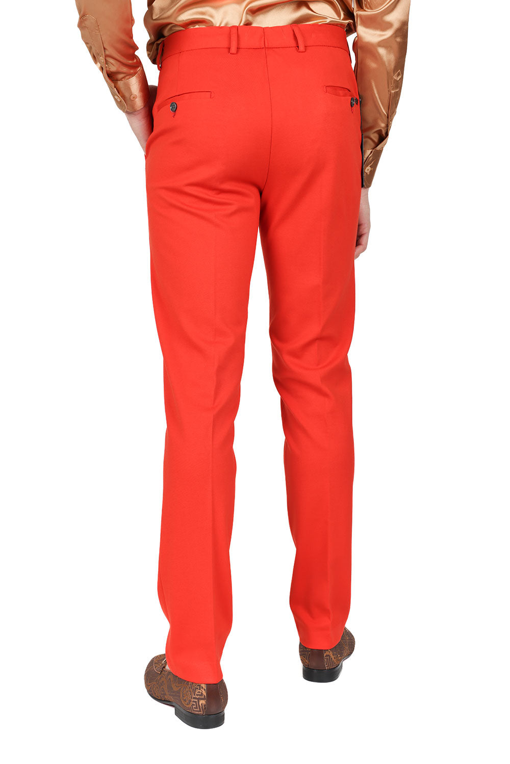 Barabas Men's Solid Color Essential Chino Dress Stretch Pants CP4007 Rust