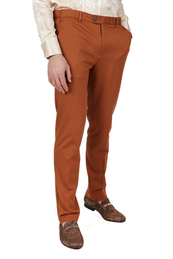 Barabas Men's Solid Color Essential Chino Dress Stretch Pants CP4007 Suede