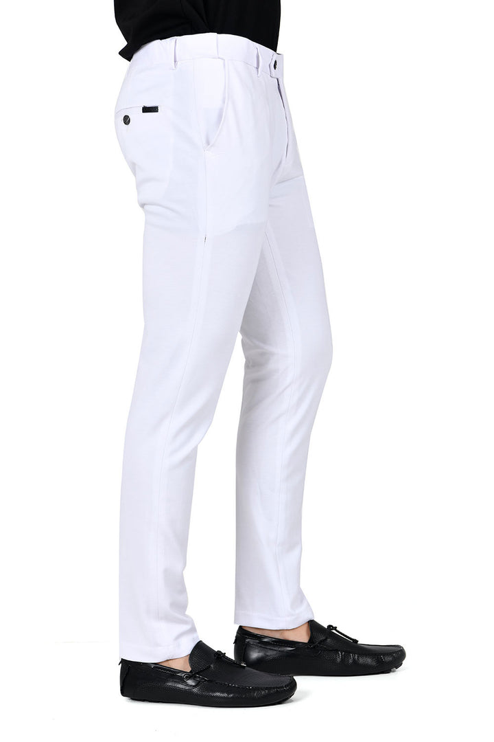 Barabas Men's Solid Color Basic Essential Chino Dress Pants CP4007 White