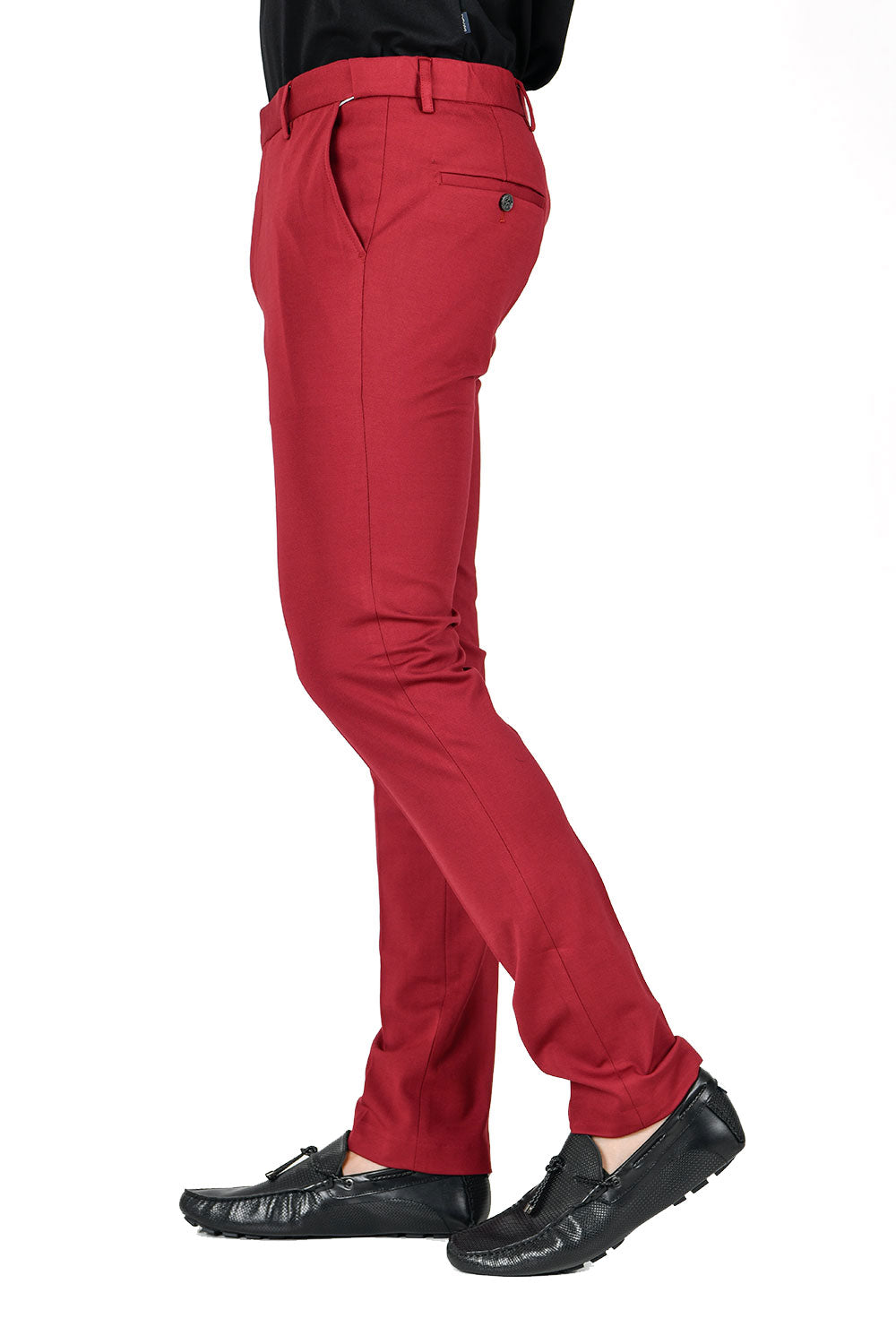Barabas Men's Solid Color Basic Essential Chino Dress Pants CP4007 Wine