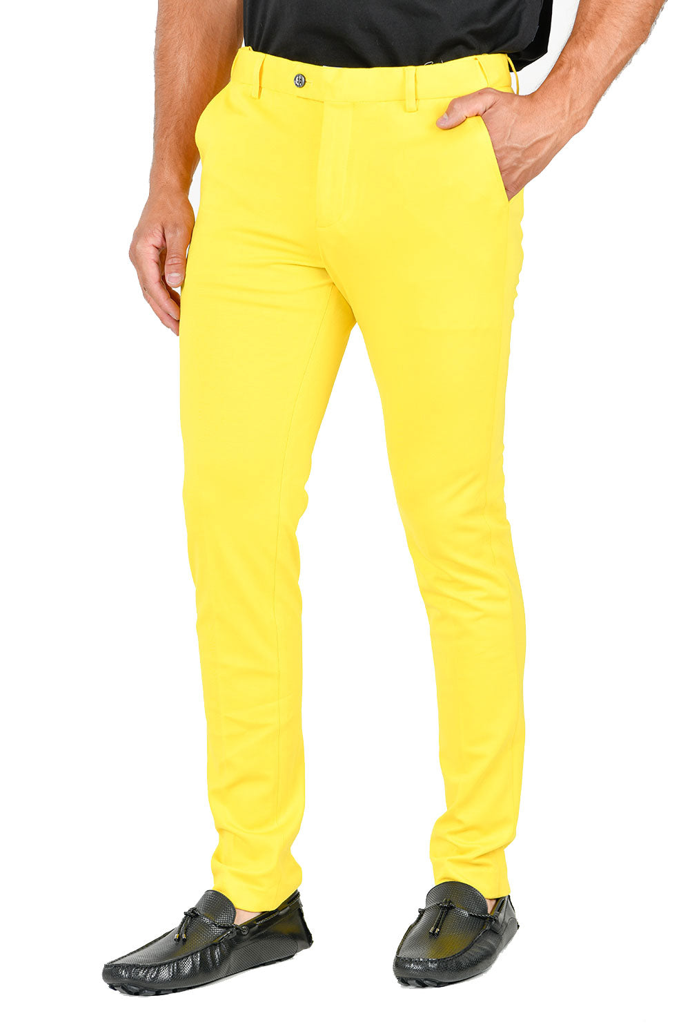Barabas Men's Solid Color Basic Essential Chino Dress Pants CP4007 Yellow