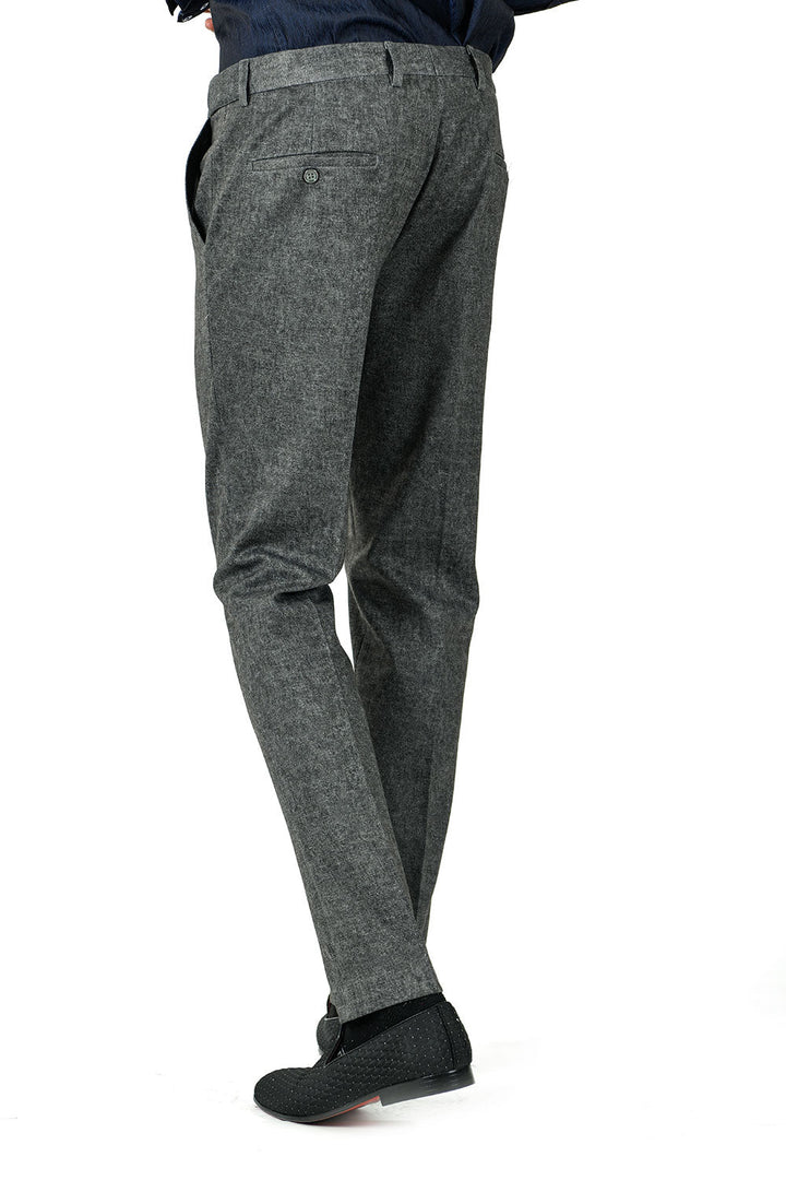 Barabas Men's Solid Black Print Design Luxury Pants CP94