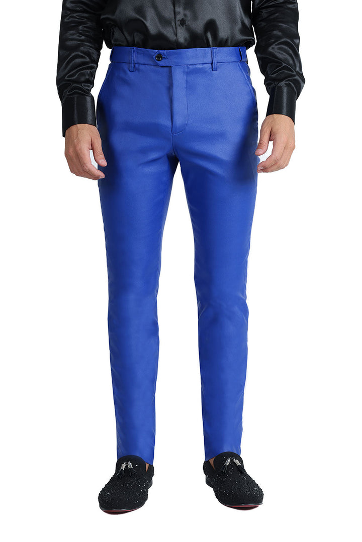 Barabas Men's Glossy Pattern Design Sparkly Luxury Dress Pants CP95 Royal