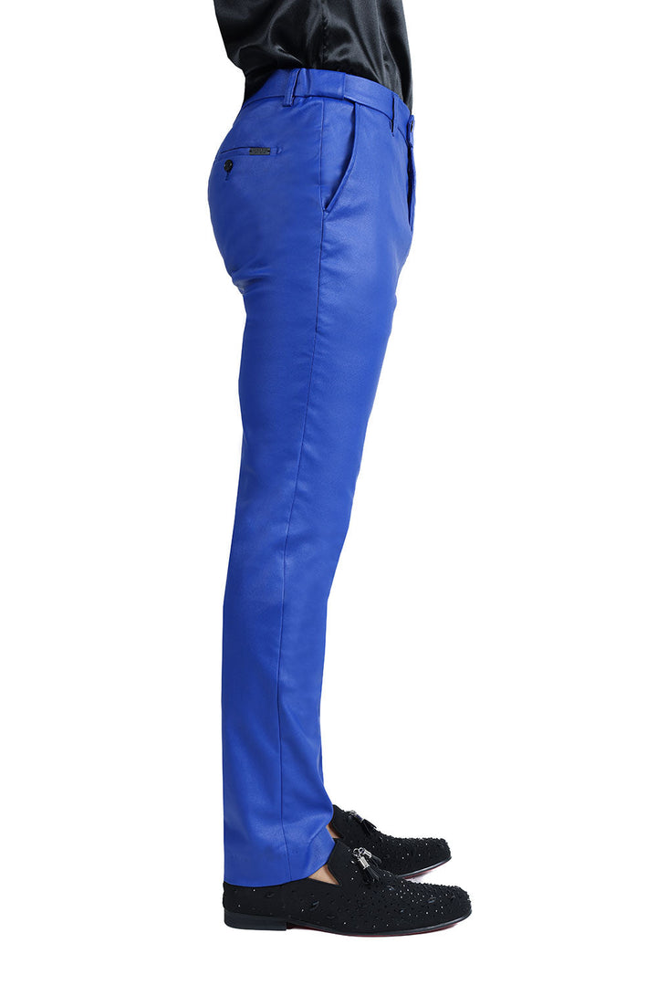 Barabas Men's Glossy Pattern Design Sparkly Luxury Dress Pants CP95 Royal