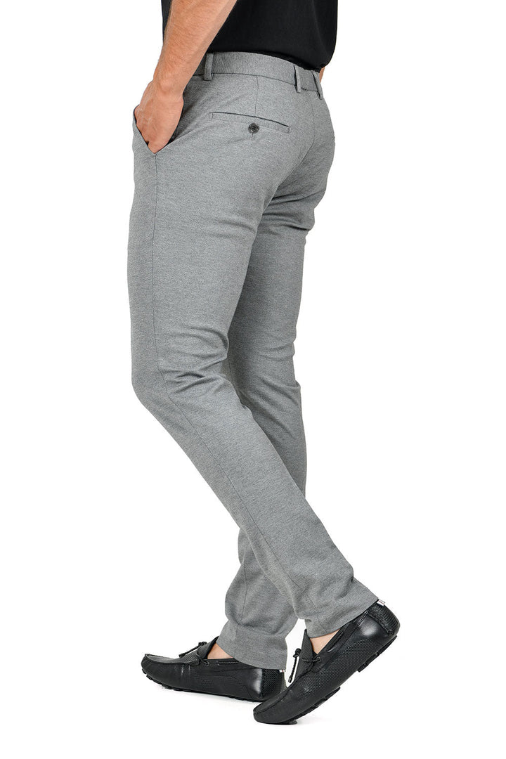 Barabas Men's Solid Color Essential Chino Dress Stretch Pants CP4007 Fossil Grey
