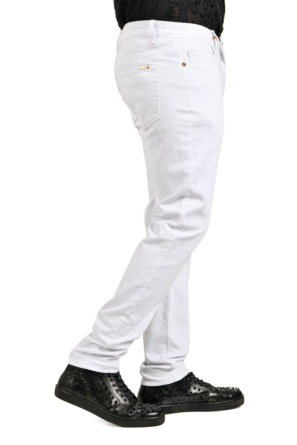 BARABAS Men's Slim Fit Snow White Denim Jeans DP3649