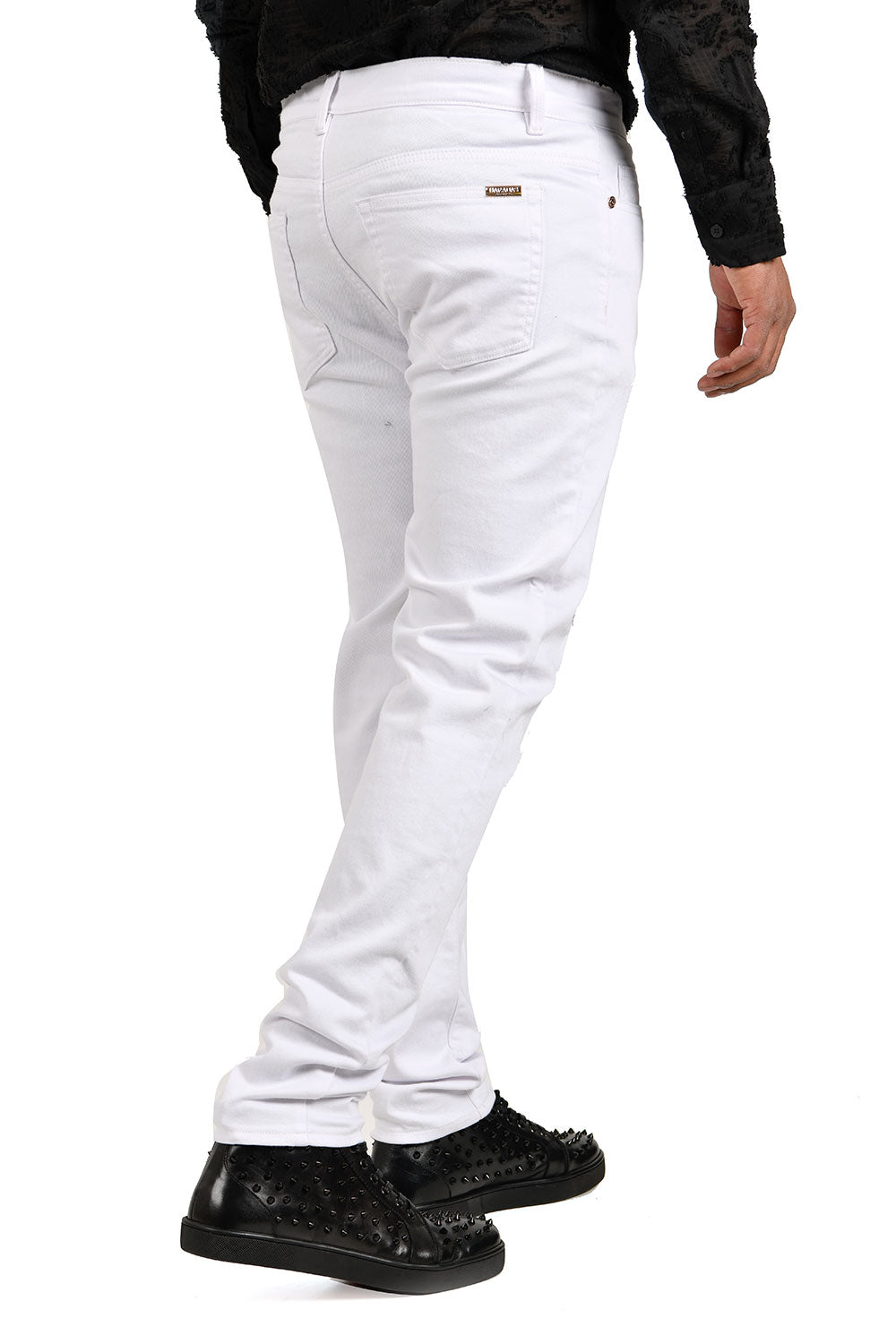 BARABAS Men's Slim Fit Snow White Denim Jeans DP3649