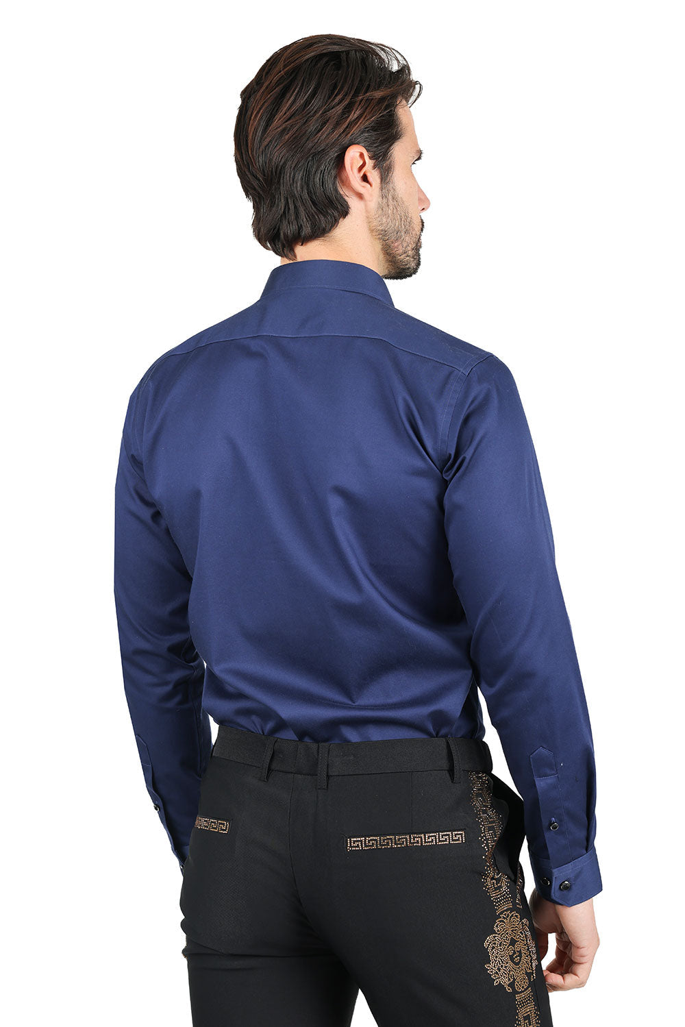 BARABAS Men's Solid Basic Palin Premium Button Down Dress Shirts 2DPS01 Navy