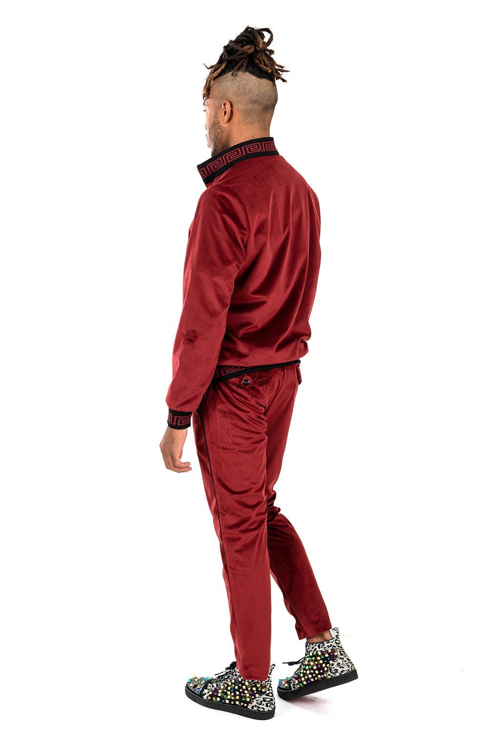 BARABAS Men's Casual Street Luxury Loungewear Burgundy  JJ900