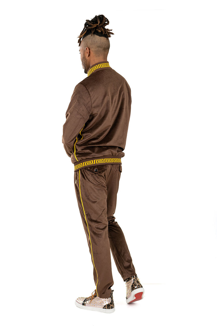 BARABAS Men's Casual Street Luxury Loungewear Coffee Brown JJ900