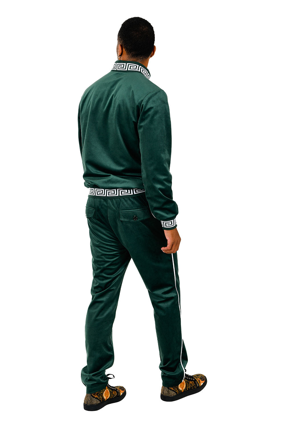Men's Casual Street Medusa Greek Pattern Loungewear JJ900 Olive