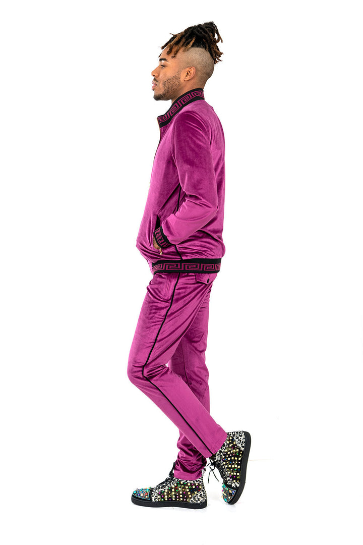 BARABAS Men's Casual Street Luxury Loungewear Purple JJ900