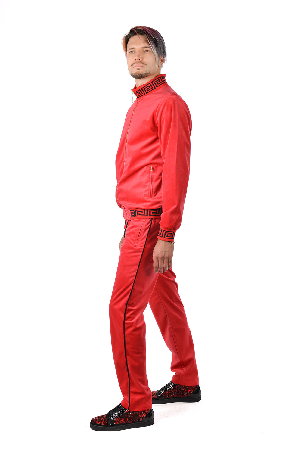 BARABAS Men's Casual Street Luxury Loungewear JJ900 Red