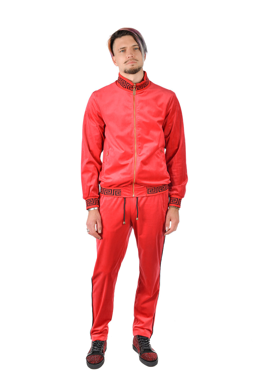 BARABAS Men's Casual Street Luxury Loungewear JJ900 Red