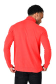 Men's Turtleneck Ribbed Solid Color Basic Sweater LS2100 #Color_Red