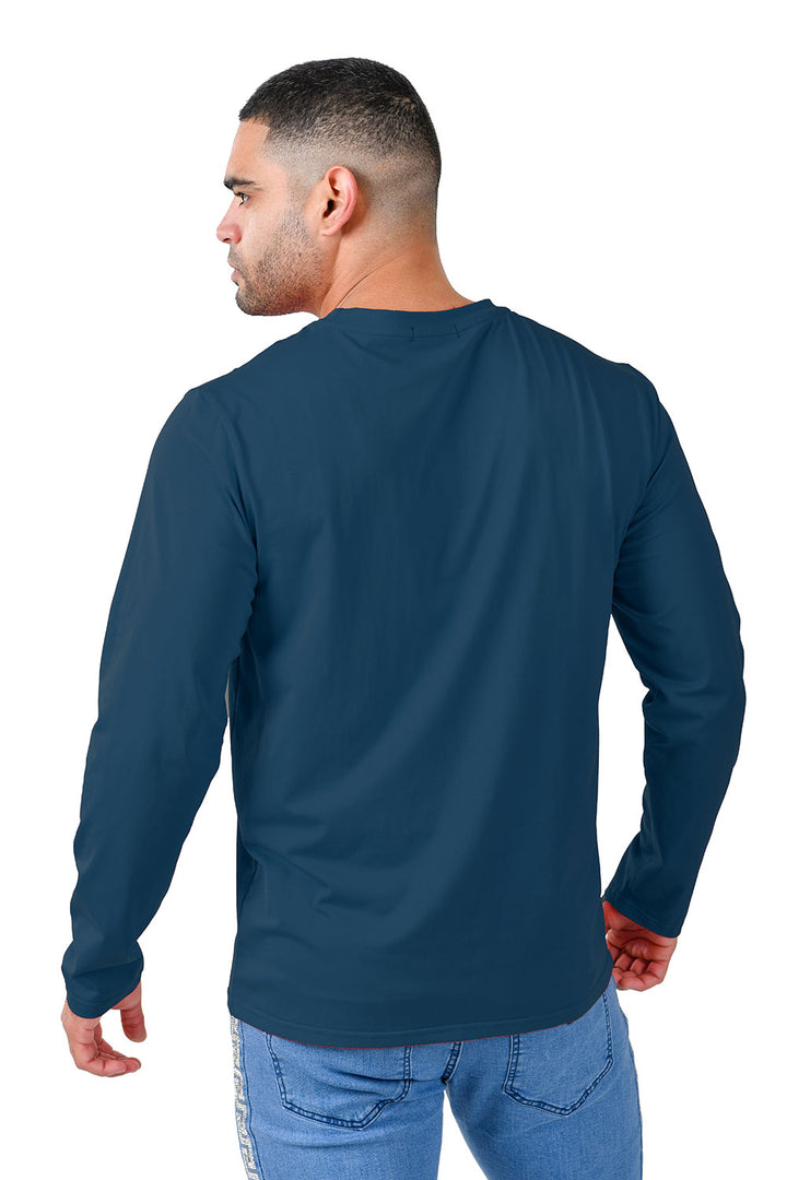 Barabas Men's Solid Color Crew Neck Sweatshirts LV127 teal