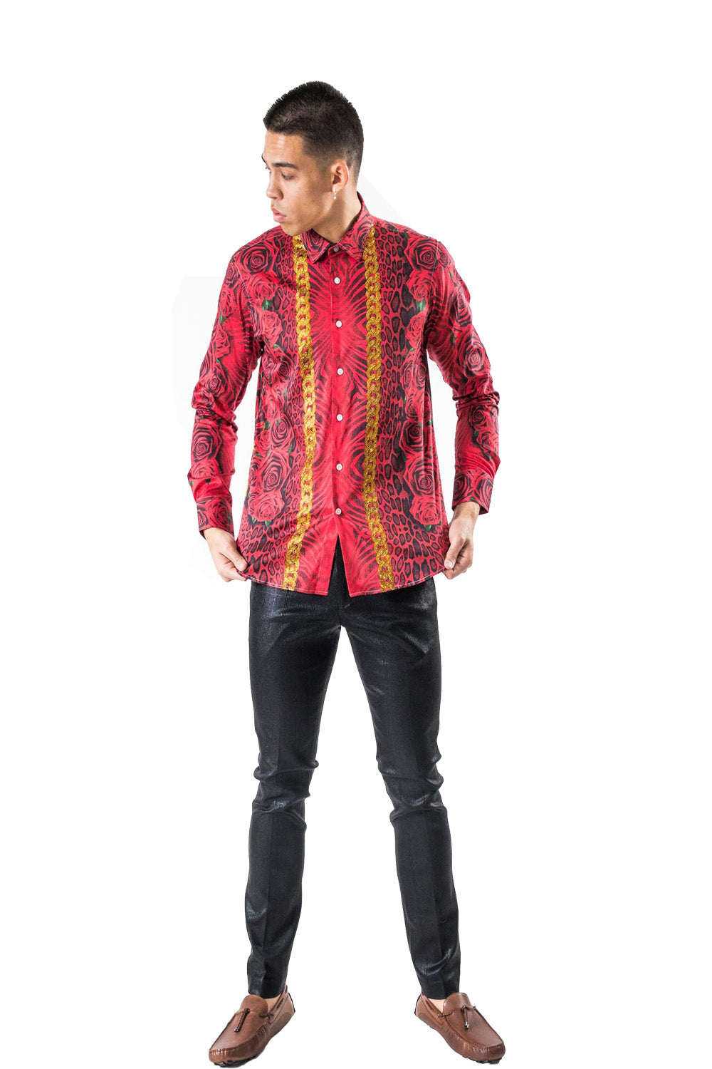 BARABAS Men Shirt Like Lava SP955- ST Red