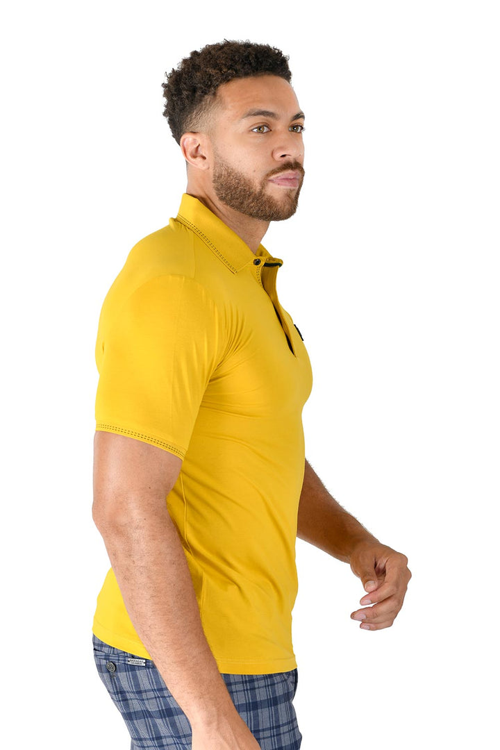 BARABAS Men solid color 365 logo Polo shirts PP814 DAYLILLY
