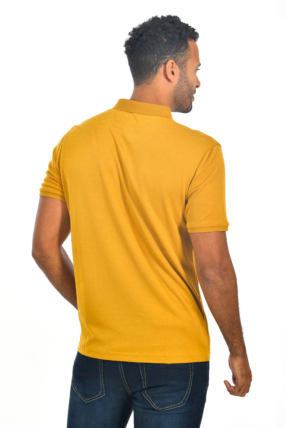 BARABAS Men's solid color Polo shirts with pocket Yellow colors PP817