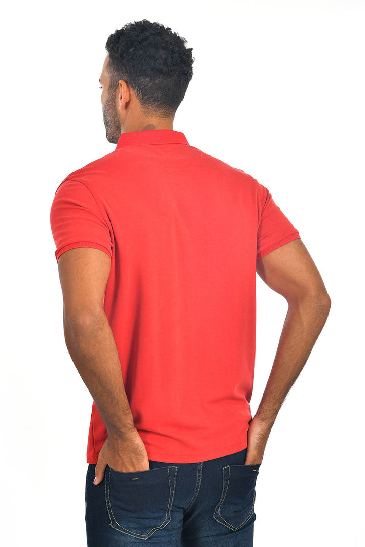 BARABAS Men's solid color Polo shirts with pocket Red colors PP817