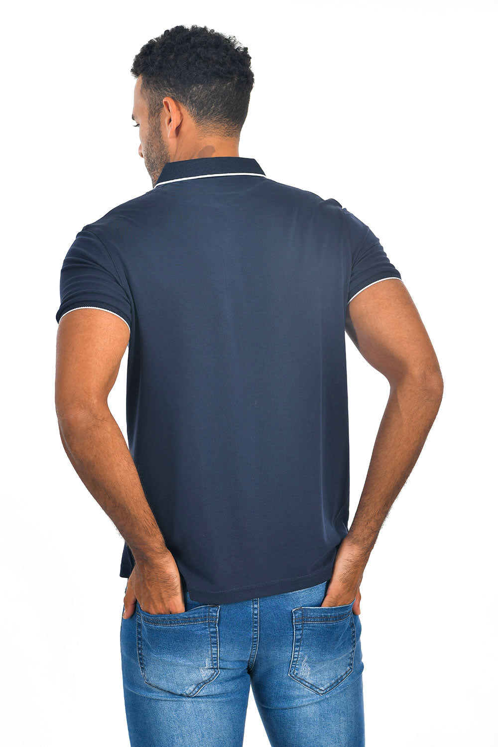 BARABAS Men Navy color 365 logo Polo shirts PP821-1