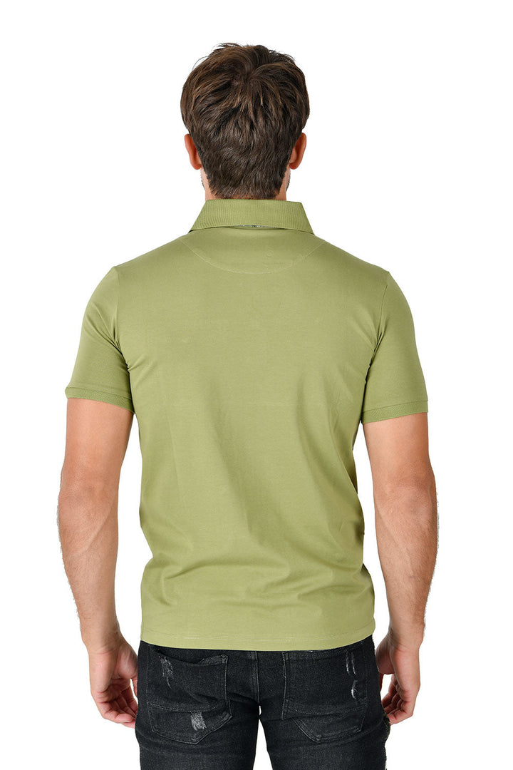 Barabas Men Solid Color Polo Shirts PP823 OLIVE