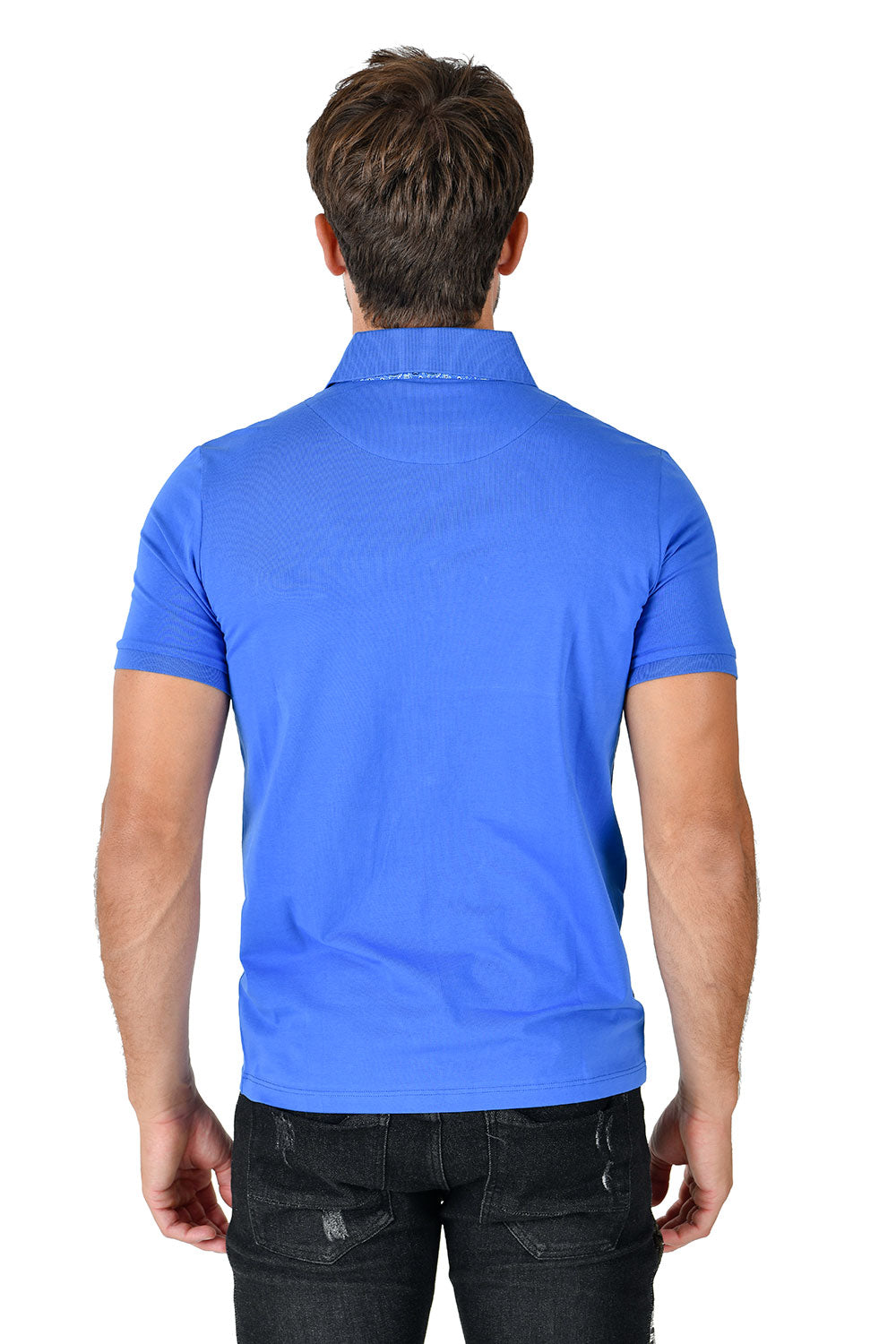 Barabas Men Solid Color Polo Shirts PP823 IBIZA BLUE