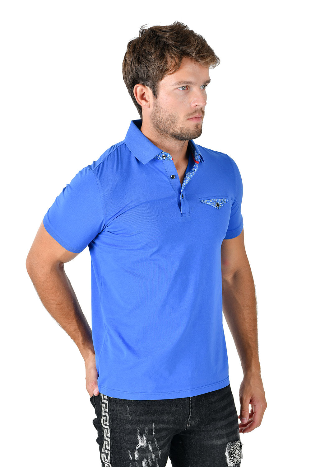 Barabas Men Solid Color Polo Shirts PP823 IBIZA BLUE
